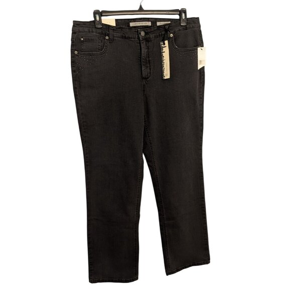 Jones New York Womens Graphite Straight Leg Jeans 20W Regular Secret Slimming Fe - Picture 1 of 14